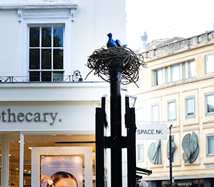 A sculpture of pigeon in Cheltenham